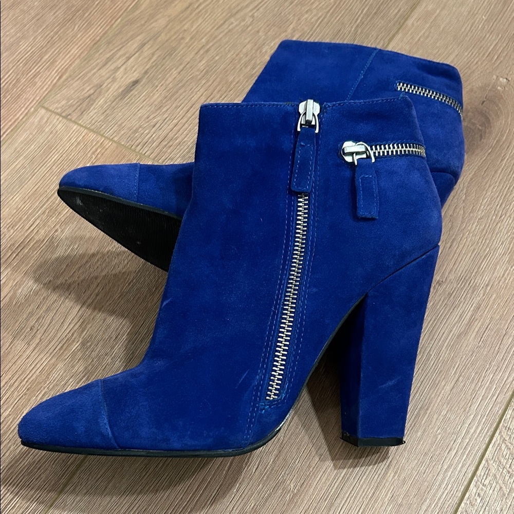 Aldo Royal Blue Suede Ankle Booties